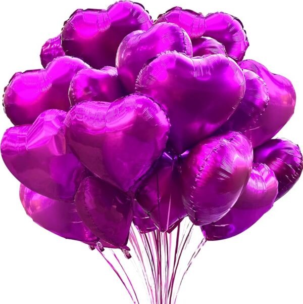 Shocking Pink Heart Shape Foil Balloon (Helium Compatible)