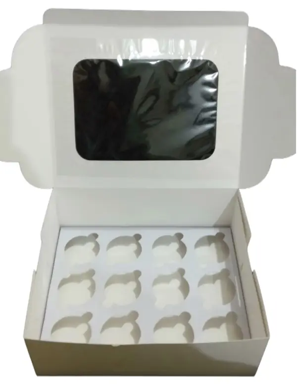 12 Cupcake Box with Cavity – Perfect Presentation & Secure Transport